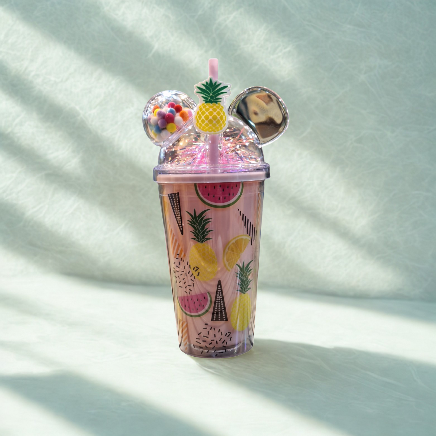 Acrylic Double Wall Trumbler With Straw