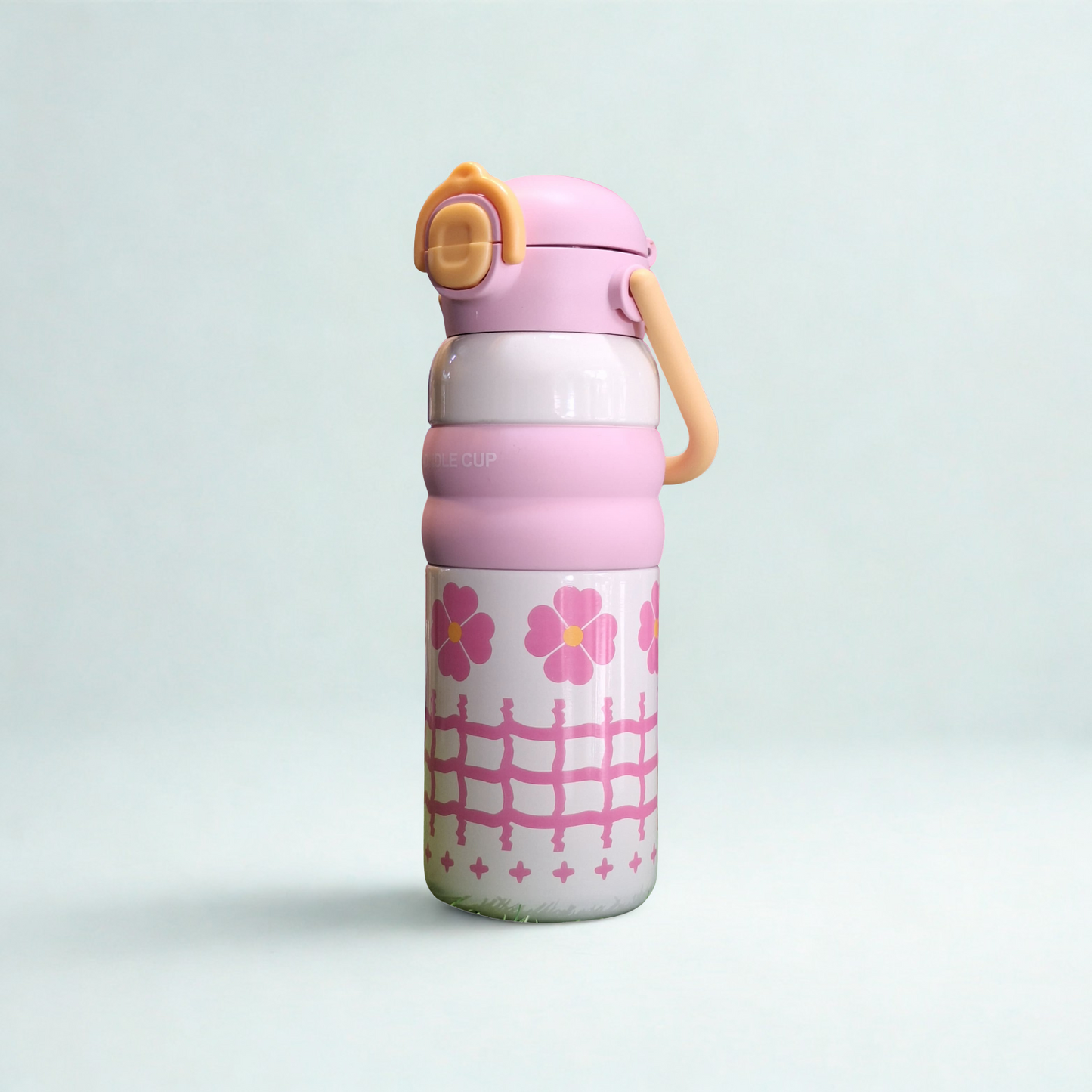 Cute Stainless Steel Insulated Bottle with Built-in Straw