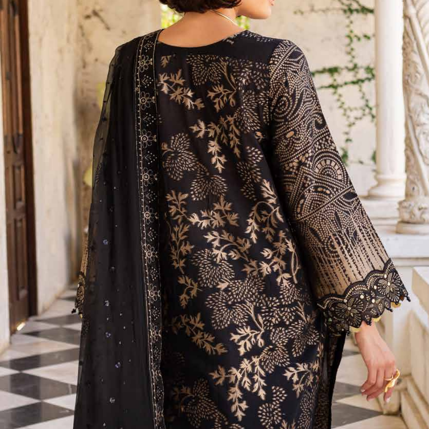 Nureh Embroidered Jacquard Lawn