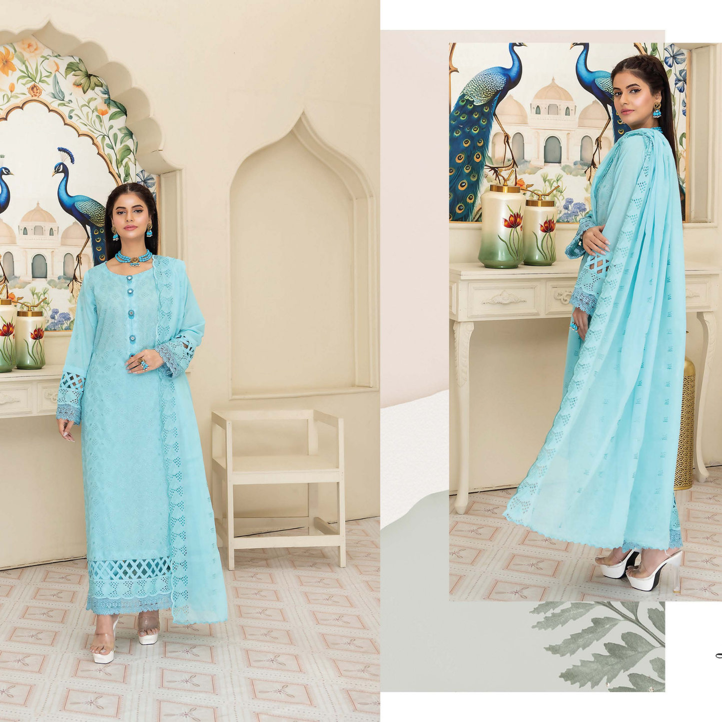 Meraki Exclusive Chikankari Lawn Ensemble