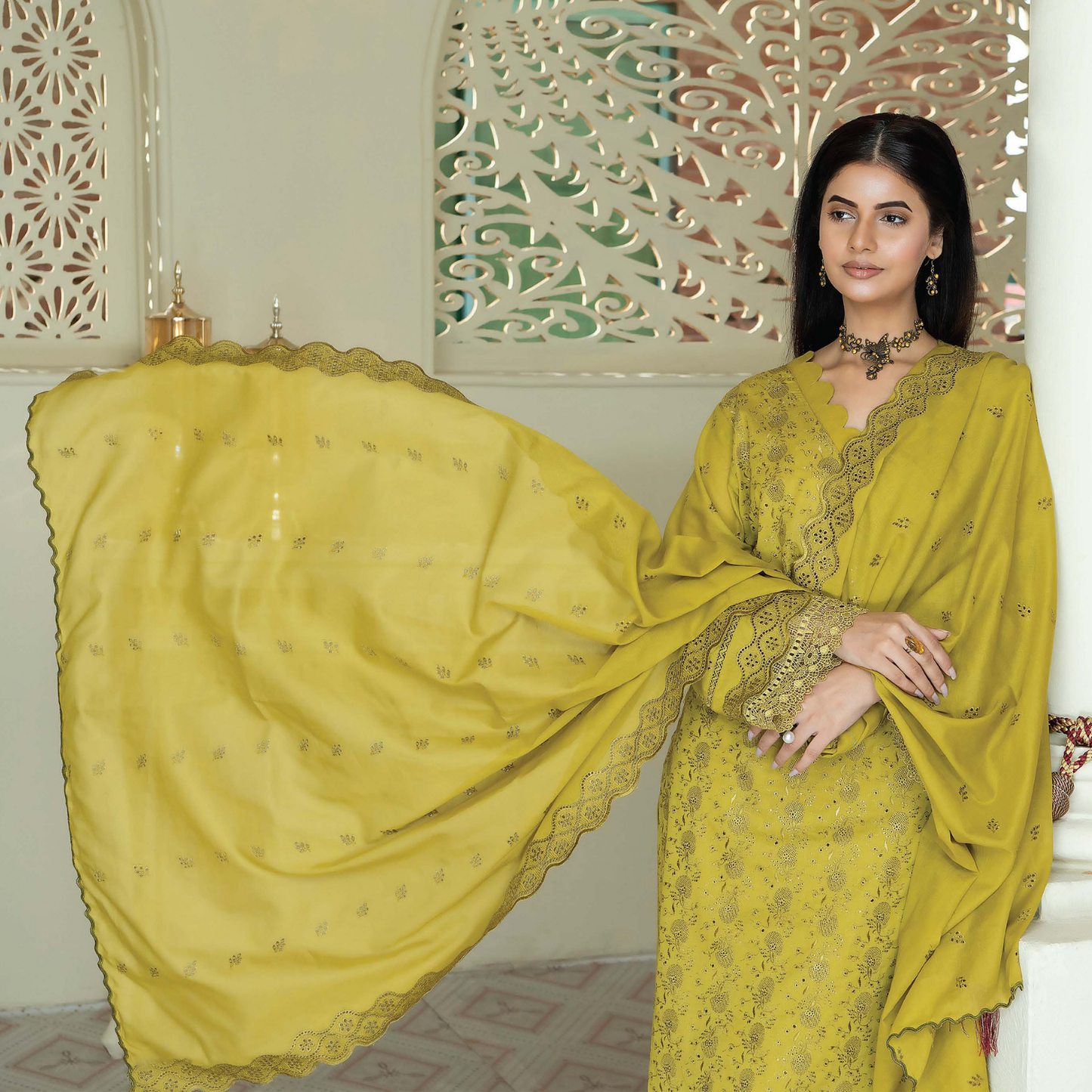 Meraki Exclusive Chikankari Lawn Ensemble