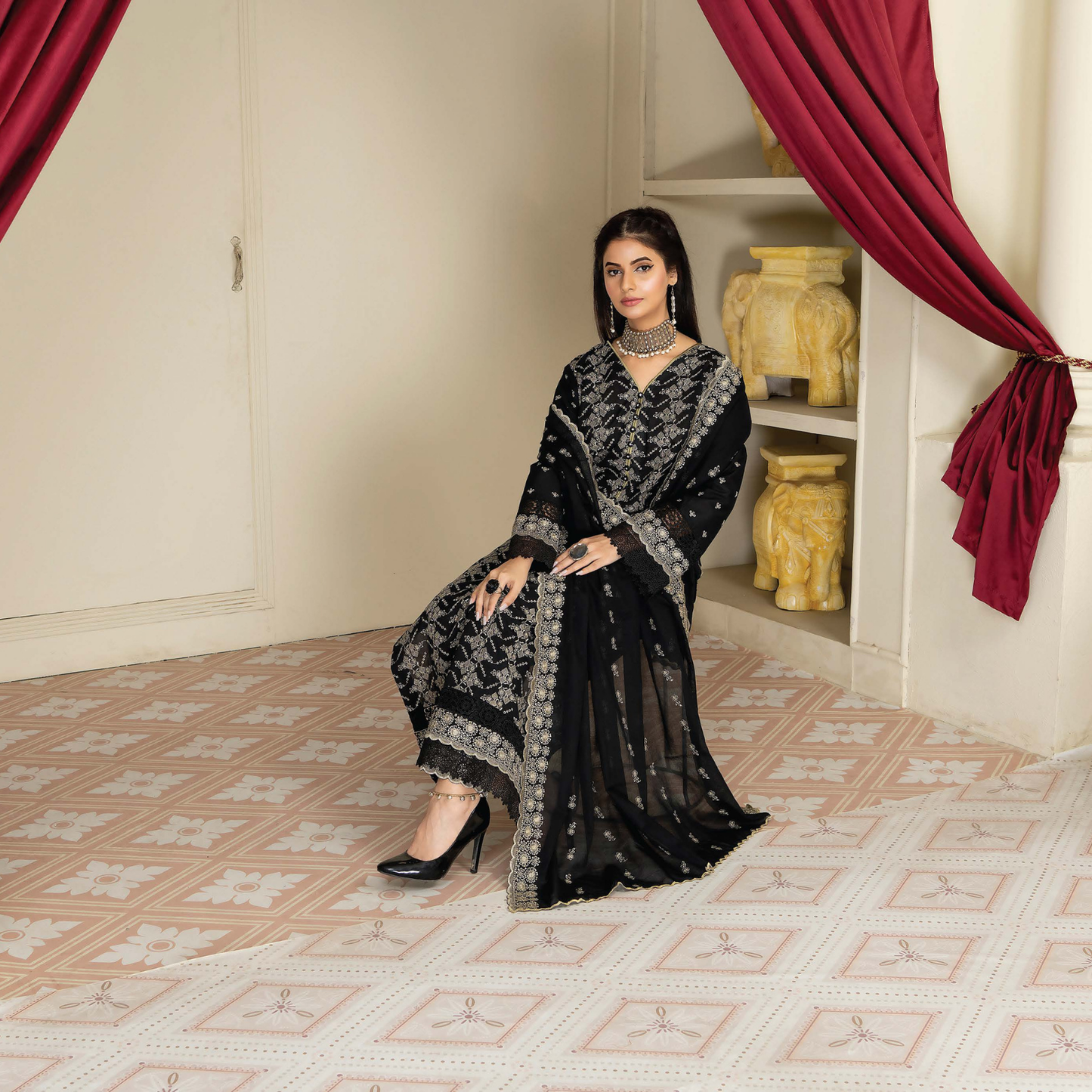 Meraki Exclusive Chikankari Lawn Ensemble