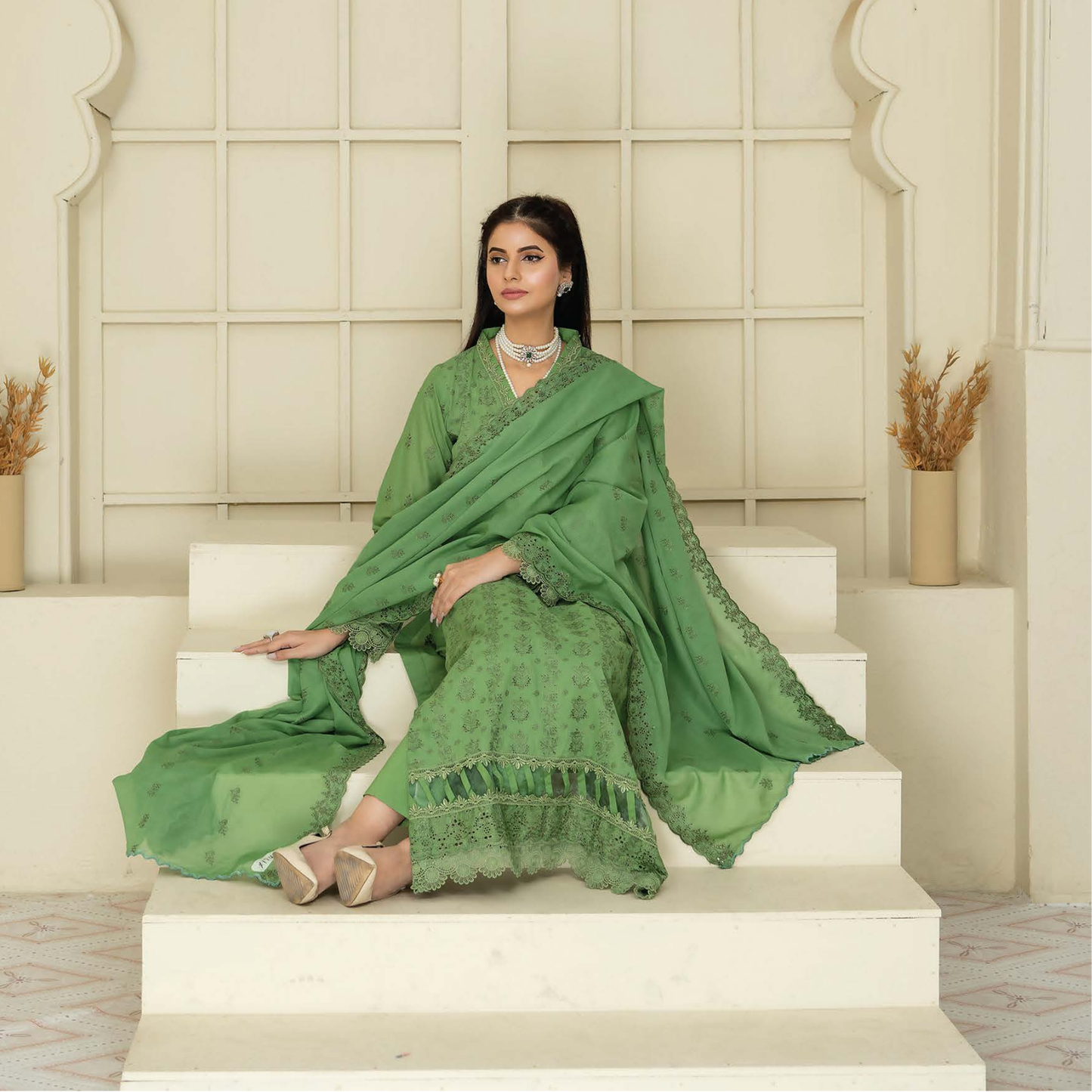 Meraki Exclusive Chikankari Lawn Ensemble