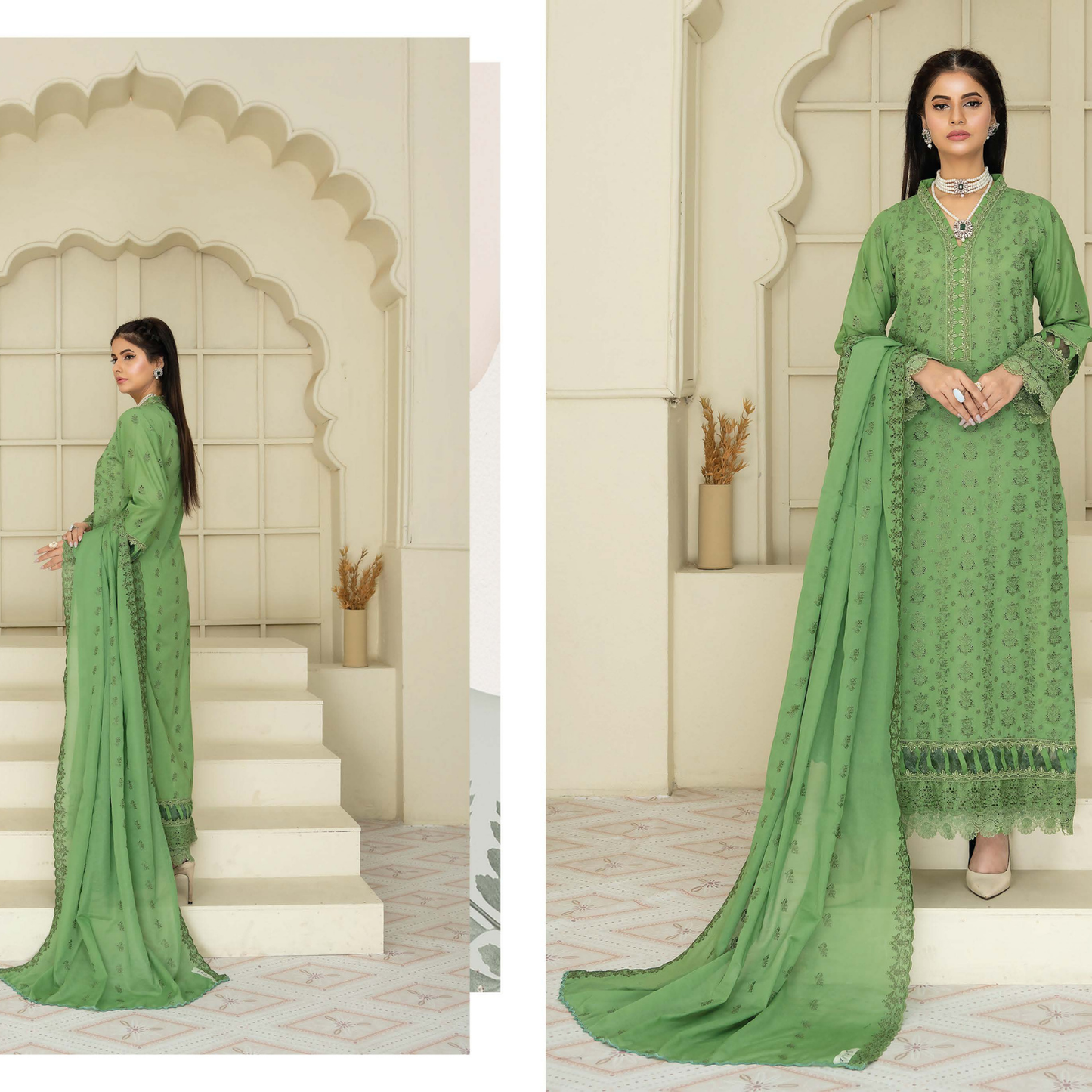 Meraki Exclusive Chikankari Lawn Ensemble