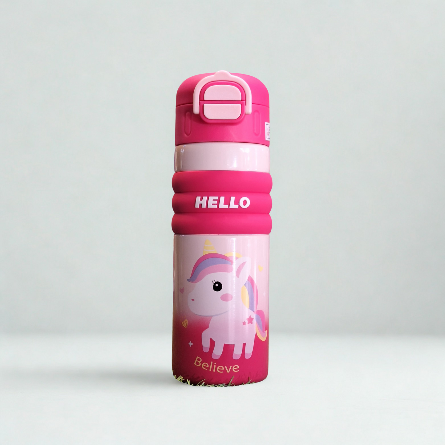 Cute Stainless Steel Insulated Bottle with Built-in Straw