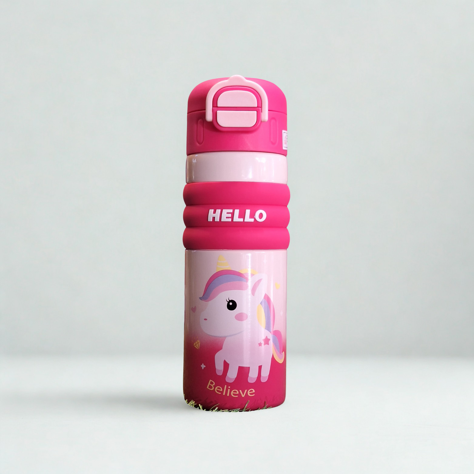 Cute Stainless Steel Insulated Bottle with Built-in Straw