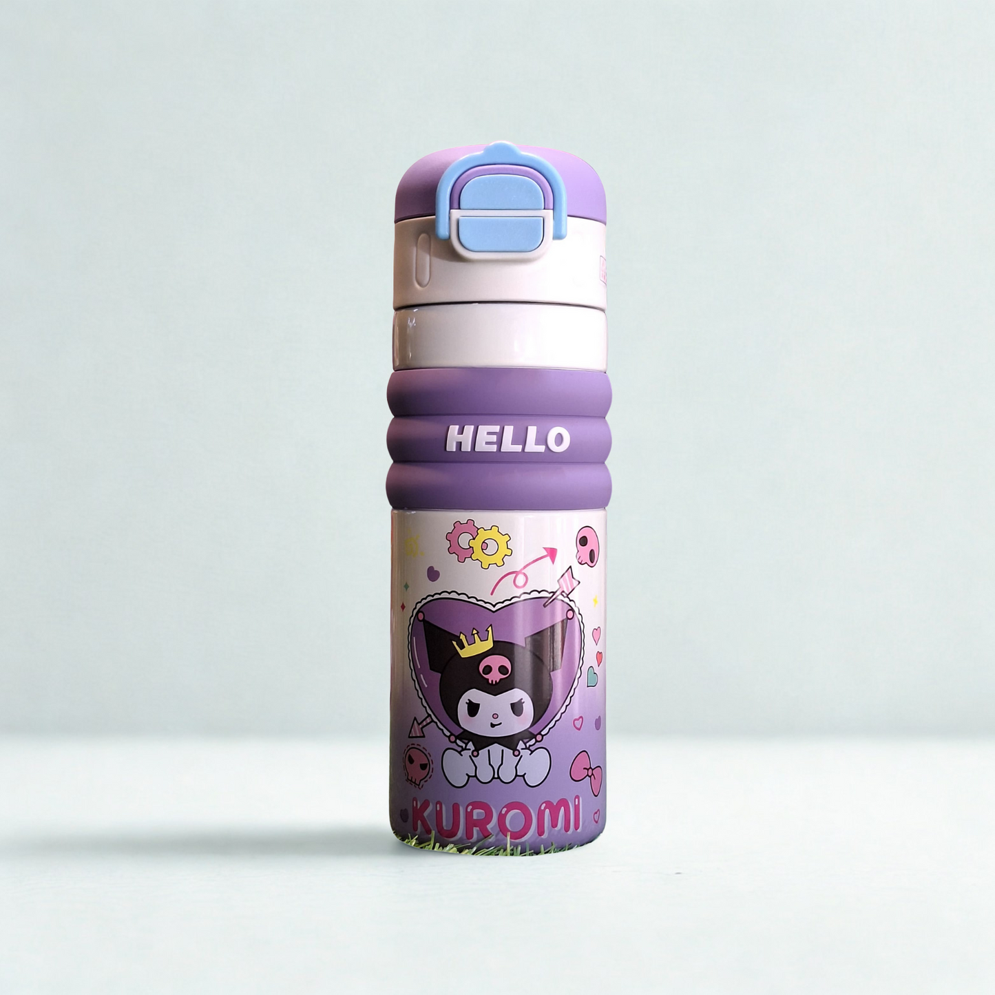 Cute Stainless Steel Insulated Bottle with Built-in Straw