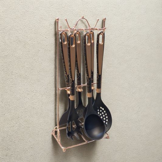 6-Piece Silicone Kitchen Utensils Set with Stand
