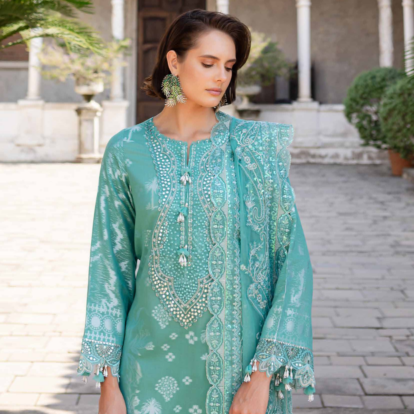 Nureh Embroidered Jacquard Lawn