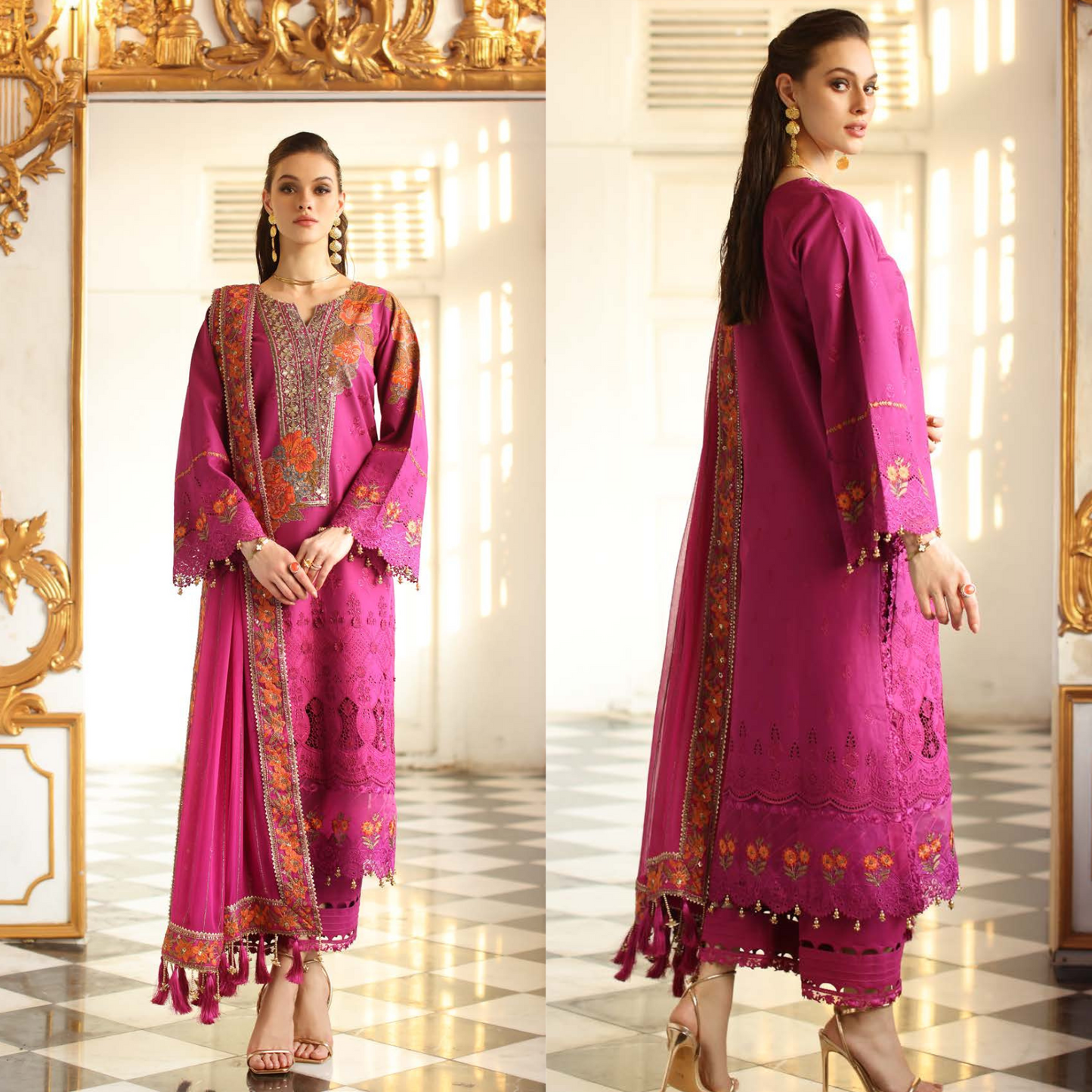 3-Piece Unstitched Premium Chiffli Collection