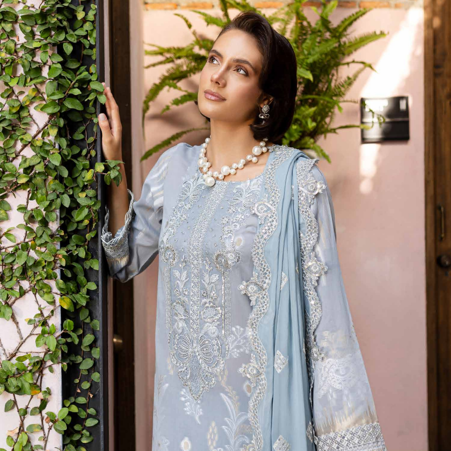 Nureh Embroidered Jacquard Lawn