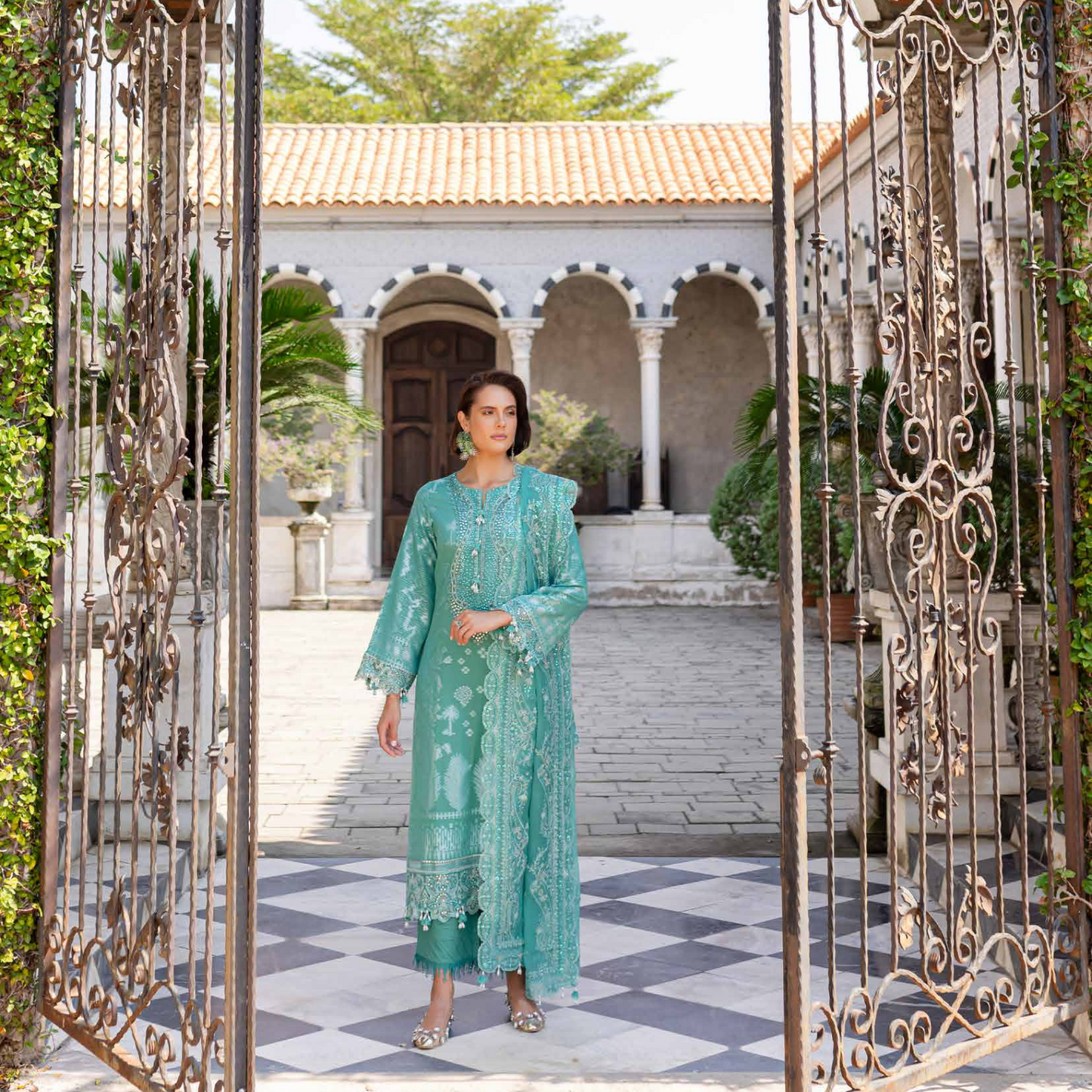 Nureh Embroidered Jacquard Lawn