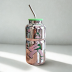 Glass Tumbler with Straw & Lid 700 ml