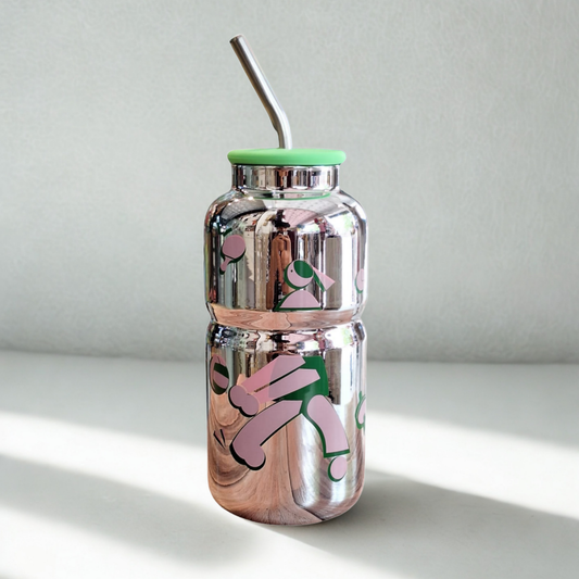 Glass Tumbler with Straw & Lid 700 ml