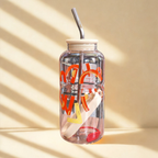 Glass Tumbler with Straw & Lid 700 ml