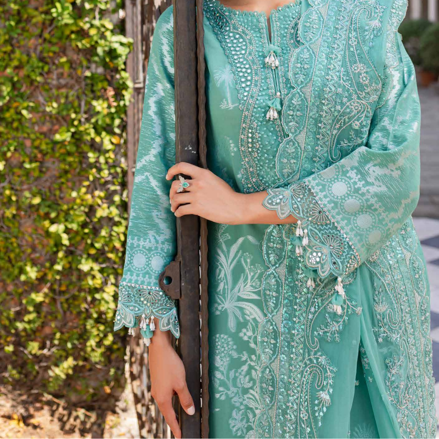 Nureh Embroidered Jacquard Lawn