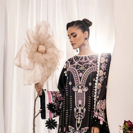 Safwa Ivory 3-Piece Embroidered Lawn