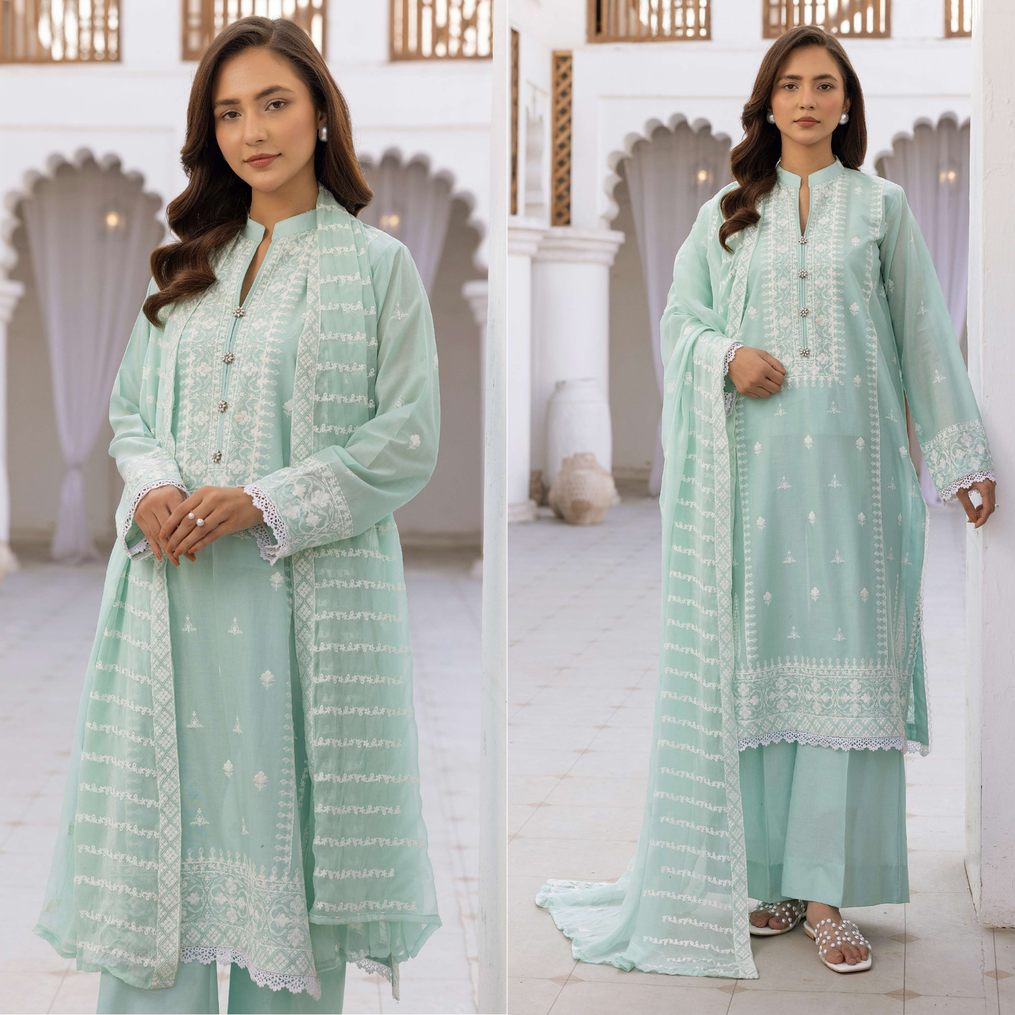 Mahees Exclusive Cotton Thread Embroidered Lawn