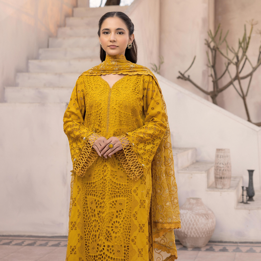 Mahees Elegant Embroidered Lawn with Embroidered Crinkle Dupatta