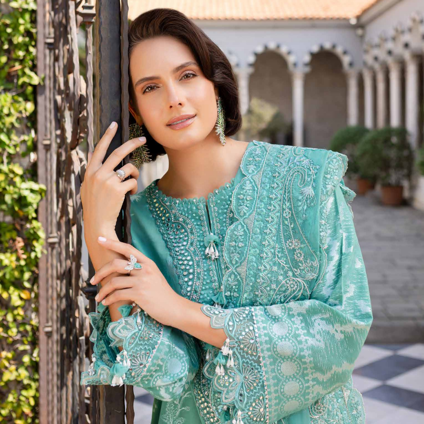 Nureh Embroidered Jacquard Lawn