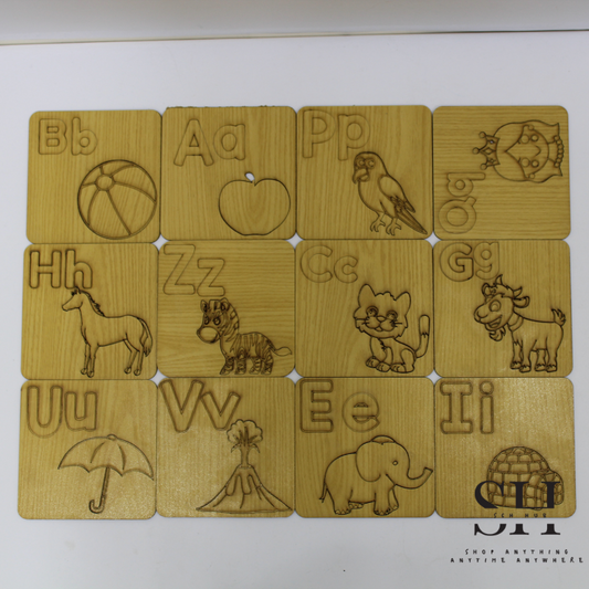 Wooden Stencils for Kids - ABC Drawing Set for Creative Learning