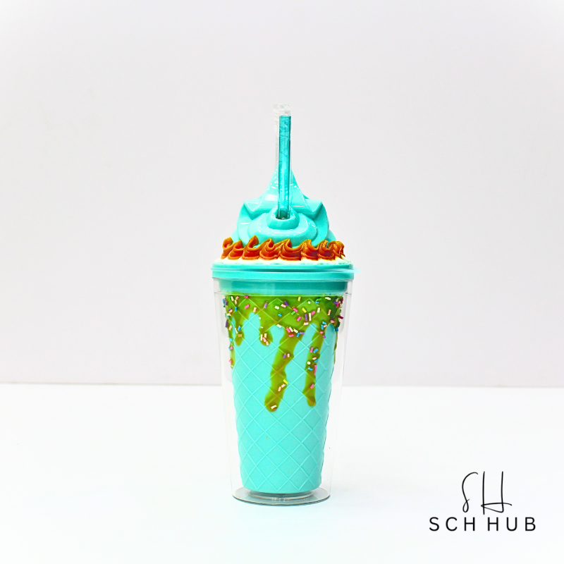 Bottle Rainbow Ice Cream Shape With Straw 450ml
