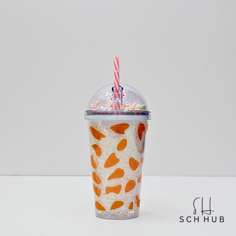 Bottle Rainbow Ice Cream Shape With Straw 450ml
