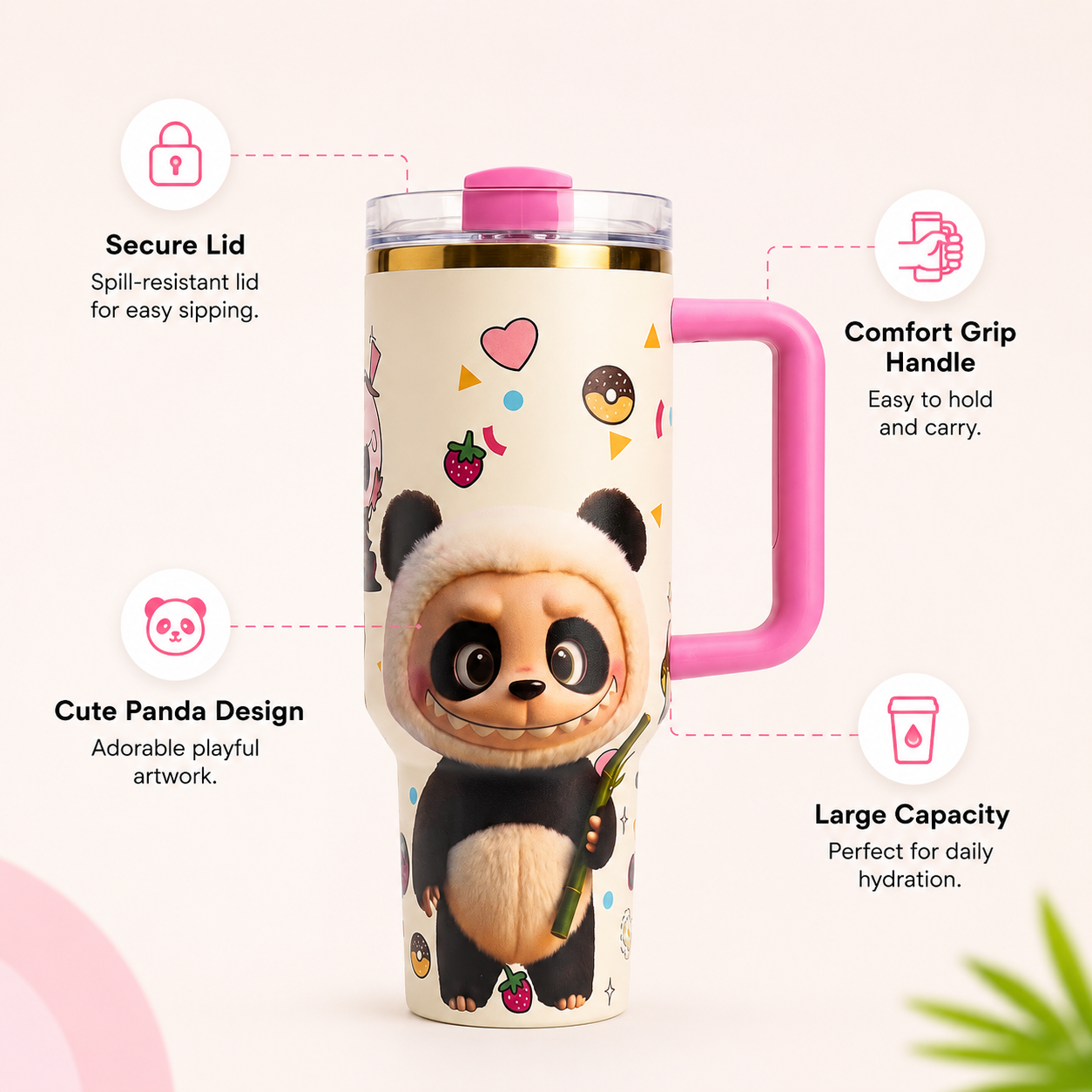 Floral Insulated Labubu Bottle