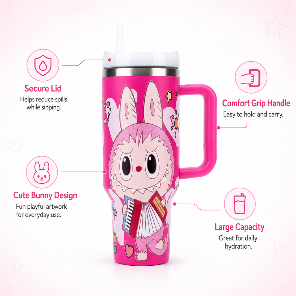Floral Insulated Labubu Bottle
