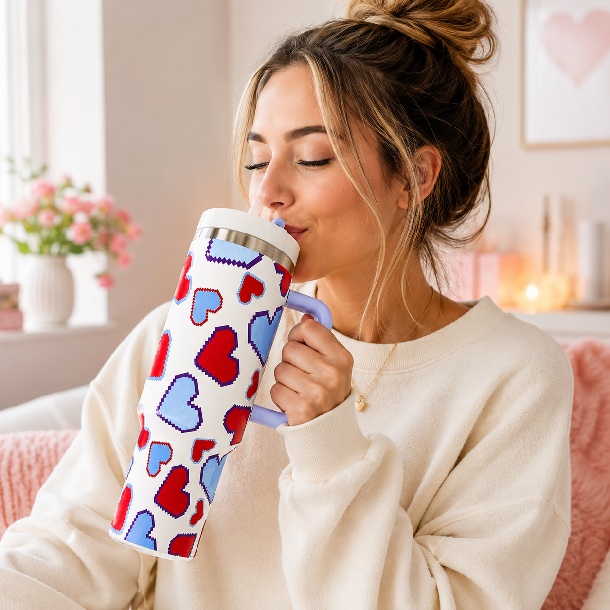 Floral Insulated Labubu Bottle