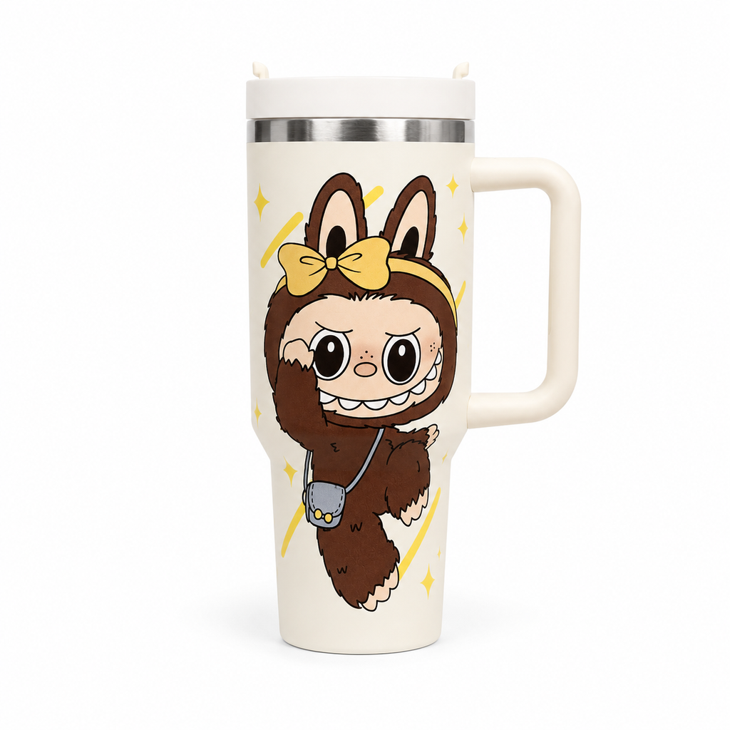 Floral Insulated Labubu Bottle
