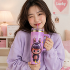 Floral Insulated Labubu Bottle