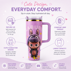 Floral Insulated Labubu Bottle