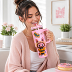 Floral Insulated Labubu Bottle