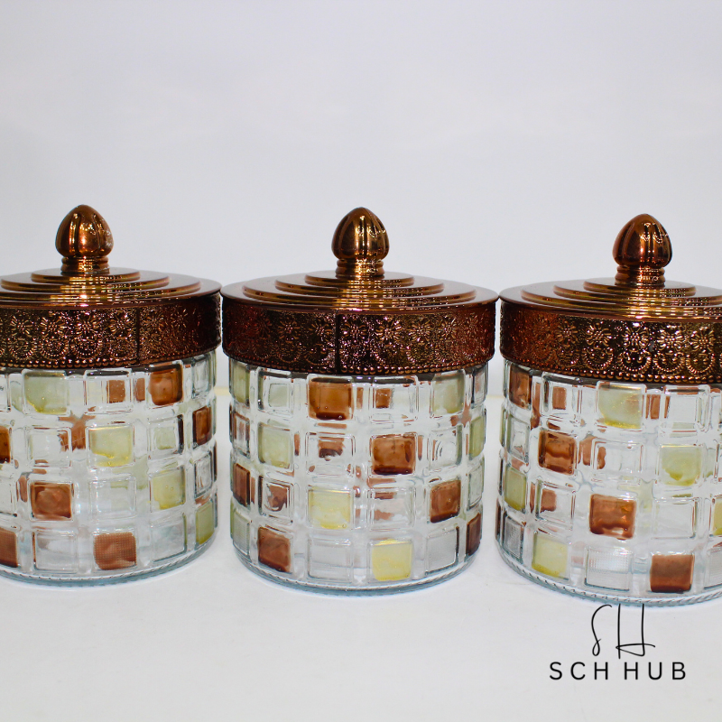 Glass Canister Jar 3 piece Set