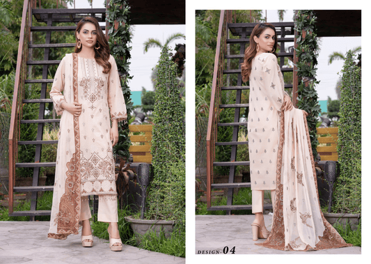 Mahrosh – Premium Embroidered Chiffon (Unstitched 3PC)