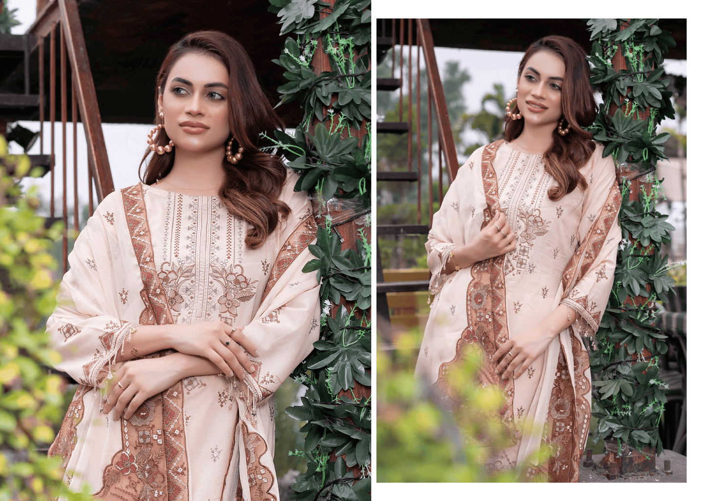 Mahrosh – Premium Embroidered Chiffon (Unstitched 3PC)