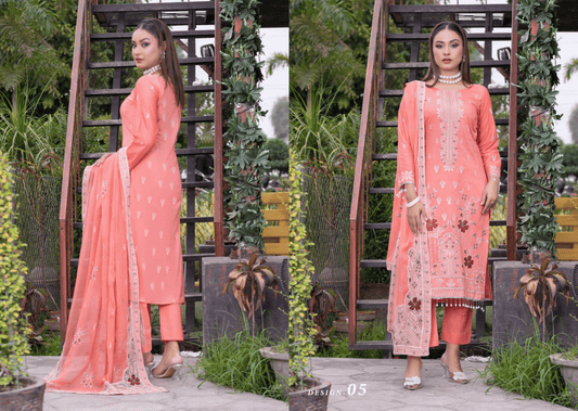 Mahrosh – Premium Embroidered Chiffon (Unstitched 3PC)
