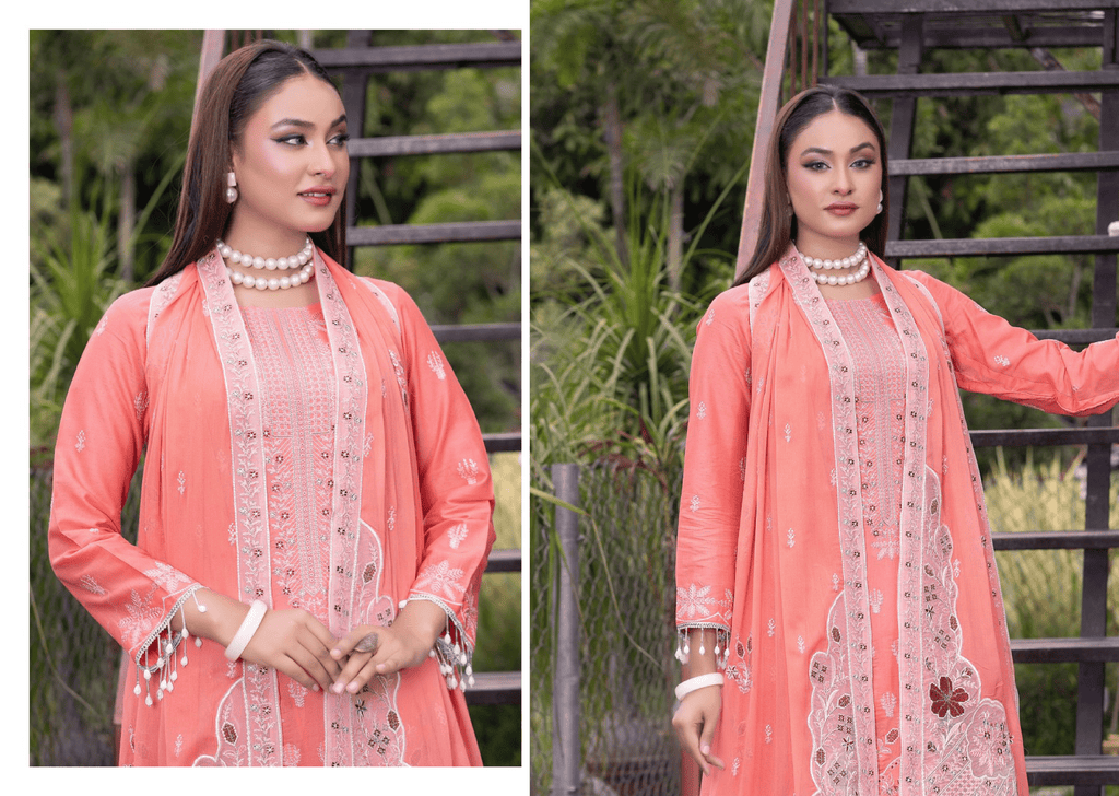 Mahrosh – Premium Embroidered Chiffon (Unstitched 3PC)