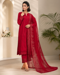 Premium Embroidered Chiffon 3-Piece Suit